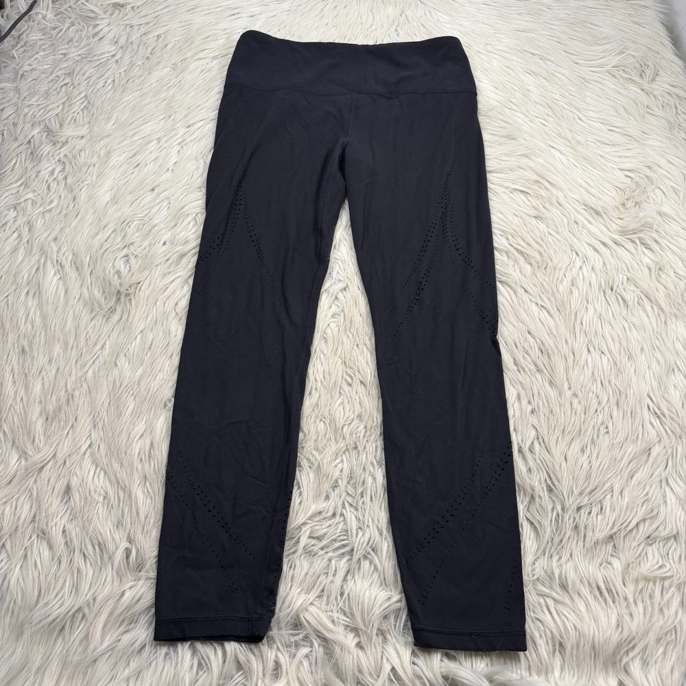 Athleta Women's M Black Elation Lazercut Tight Yoga Gym Barre